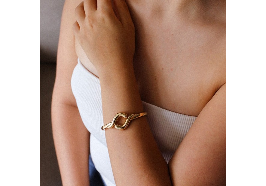 Bracelete onda dourada