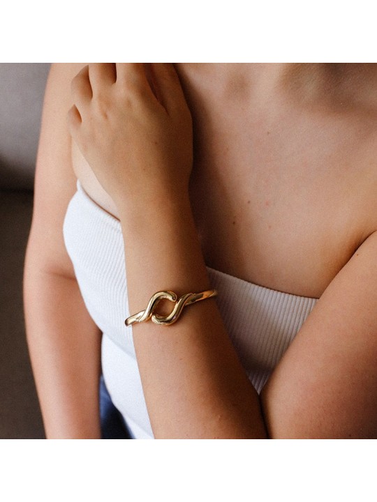 Bracelete onda dourada