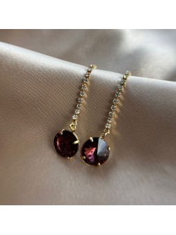 BRINCO CRISTAL MARROM PENDENTE