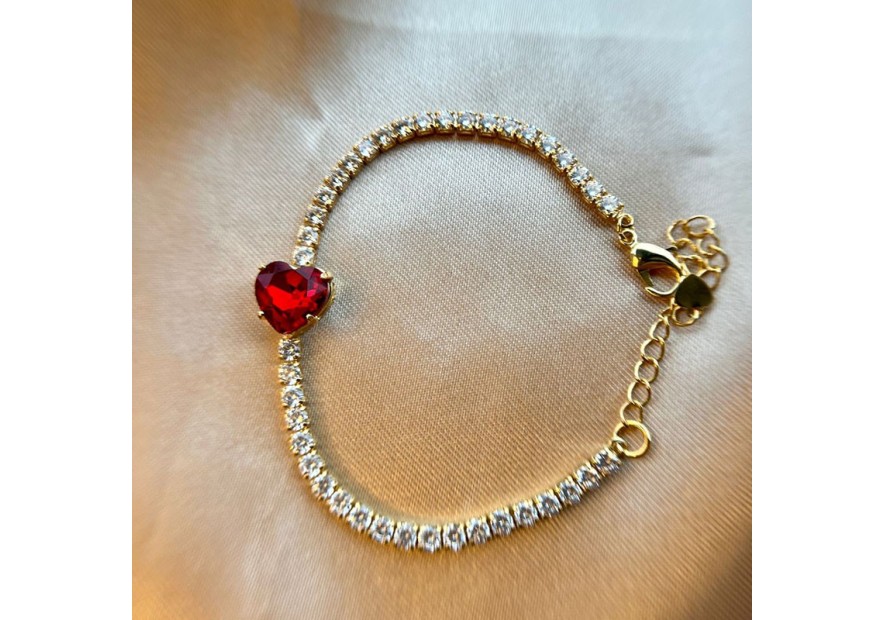 PULSEIRA ZIRCONIA STRAS CORAÇÃO
