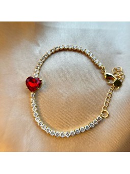 PULSEIRA ZIRCONIA STRAS CORAÇÃO