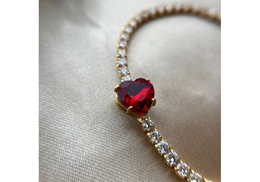 PULSEIRA ZIRCONIA STRAS CORAÇÃO