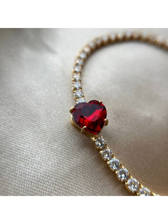 PULSEIRA ZIRCONIA STRAS CORAÇÃO