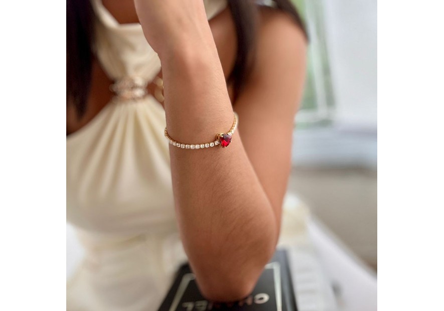 PULSEIRA ZIRCONIA STRAS CORAÇÃO