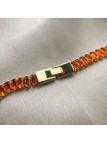 COLAR ZIRCONIA BAGUETE LARANJA