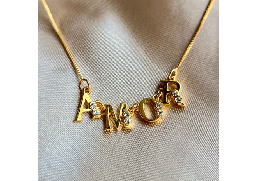COLAR AMOR COM ZIRCONIA