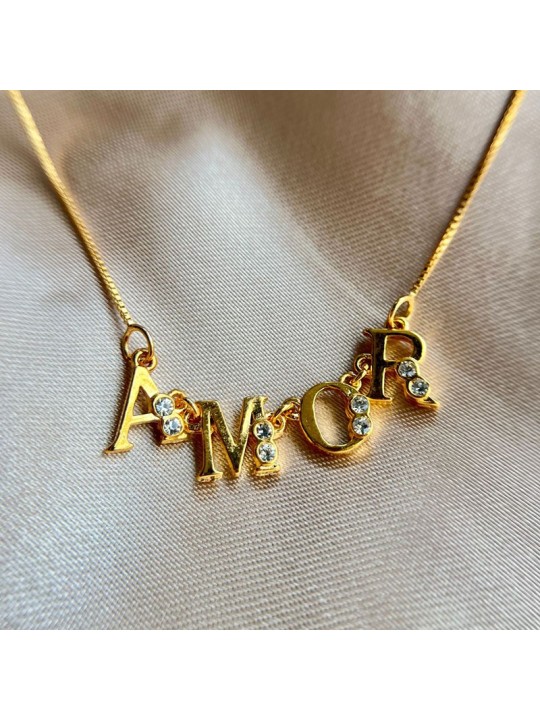 COLAR AMOR COM ZIRCONIA