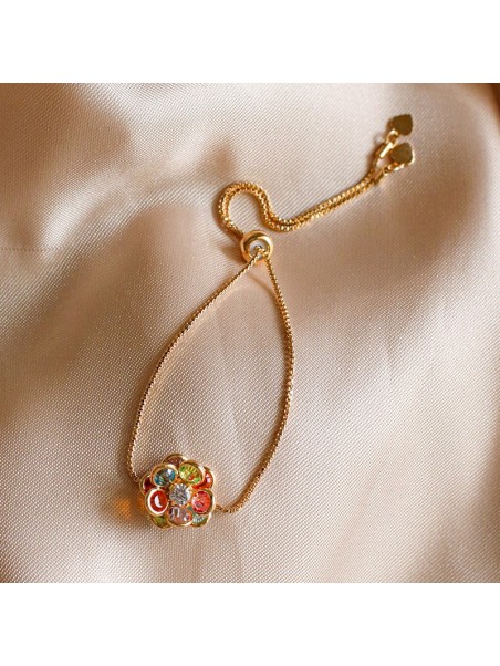 Pulseira flor zirconia